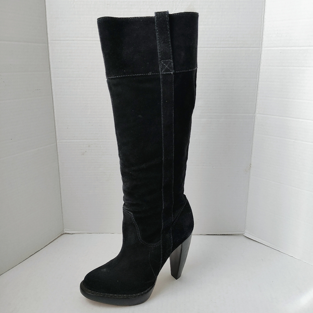 KORS Michael Kors Black Suede Tall Knee Boots Sz 7.5